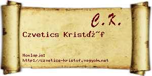 Czvetics Kristóf névjegykártya