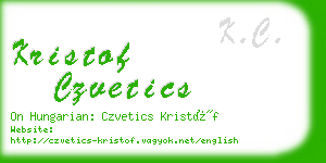 kristof czvetics business card